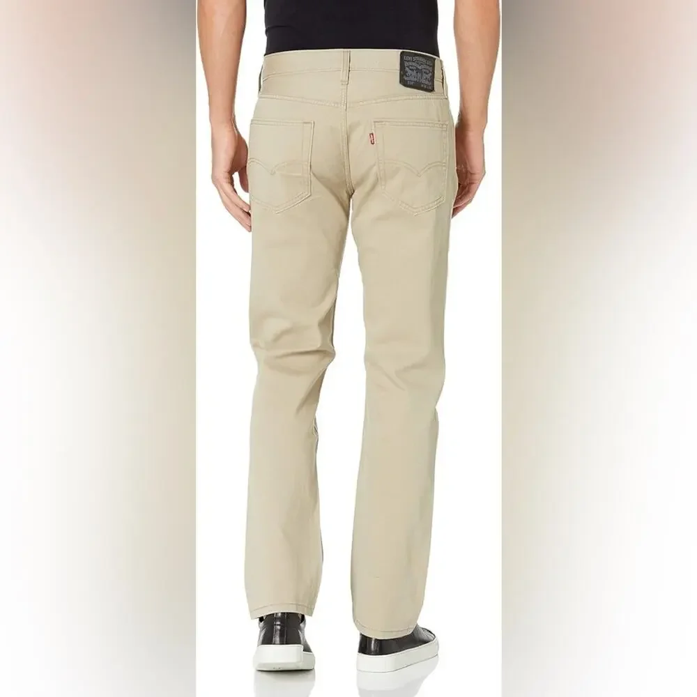 Levi's Men's 514 Straight Fit Cut Jeans Light Khaki Tan Ivory Pants Size 36 x 32